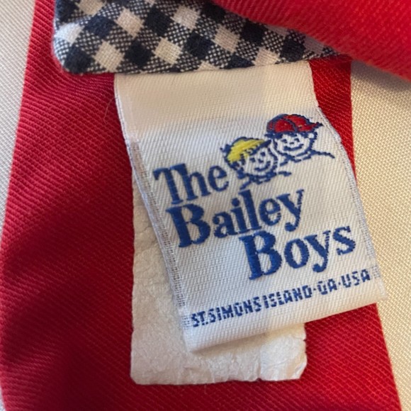 THE BAILEY BOYS RED BLUE GINGHAM REVERSIBLE LONG JOHN ROMPER 2T - Picture 11 of 12